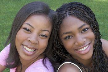stock photo of two girls